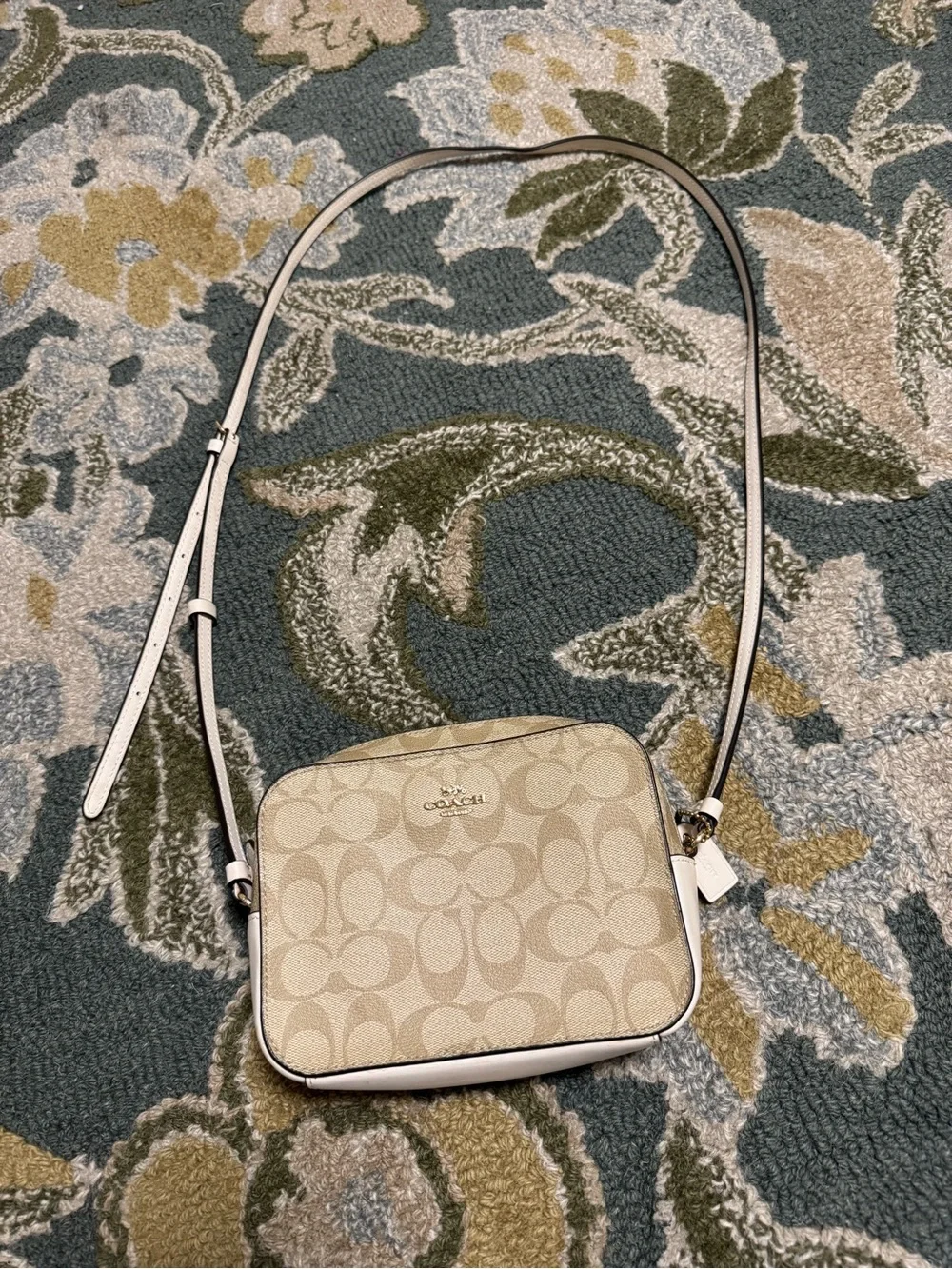COACH Signature Canvas Crossbody Bag in Beige